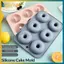BVY 6 Lỗ Nonsti Silicone Donut Khuôn Khay Nướng Bánh Cấp Thực Phẩm Cho Muffin Cupcake Bánh Mì Sô Cô La Dễ Dàng Phát Hành Nhà.
