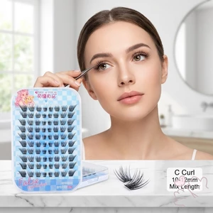 Không Keo Lông Mi Giả C Curl 10-12mm Chiều Dài Hỗn Hợp Nhẹ Sợi Tự Nhiên Có Thể Tái Sử Dụng Để Trang Điểm Hàng Ngày
