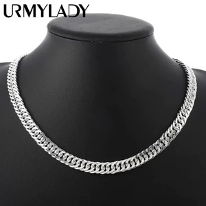 Chiều Rộng Mịn 6 Mm Dây Xích Bạc 925 Dây Chuyền Nữ Quyến Rũ Trang Sức Thời Trang Tiệc Cưới 50-60cm