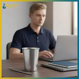 Bình nước BVY có thiết kế ổn định Cốc kim loại tái sử dụng Nhẹ để cắm trại du lịch và sử dụng văn phòng.