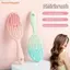 FAVORITEGOODS Lược chải tóc lông tơ, Lược Massage túi khí rỗng màu Gradient di động, Lược tạo kiểu tóc hình bầu dục thời trang