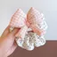 Chấm Bi Kẻ Sọc Nơ Scrunchy Dây Tóc Nữ Tính Cảm Giác Cotton Đầy Tóc Vòng Đầu Dây Bóng Đầu Dây Cao Su Phụ Kiện Tóc