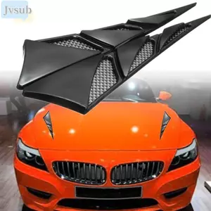 JVSUB 1 Cặp Nắp Thông Hơi Trang Trí Kiểu Dáng Ô Tô ABS Đen Bạc Nạp Khí
