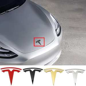 Biểu tượng Logo kim loại Tesla Model 3 / Y đích thực - Bộ thay thế thân trước hoặc sau Bộ phận trang trí ngoại thất Phụ kiện ô tô
