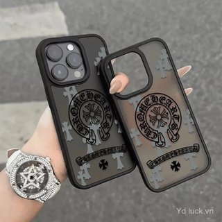 Họa Tiết Chữ Thập Họa Tiết Cao Cấp Cảm Giác Mờ Họa Tiết Ốp Lưng Điện Thoại Thích Hợp Cho iPhone 17promax 11pro 12 15 16plus 17pro 14pro 16promax Ốp Chống Va Đập