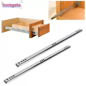 BORAGETE 2 Tấm trượt ngăn kéo vòng bi, Tấm trượt ngăn kéo trượt hai chiều rộng 17mm, Tấm lót trượt vòng bi trơn mịn
