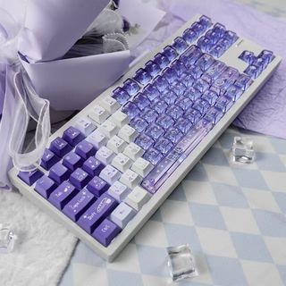 Keycap PBT Trong Suốt Gradient Xuyên LED 150 Nút Cherry Profile Double-Shot Cho Bàn Phím Cơ , Bàn Phím Từ Tính He