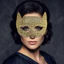Mặt nạ nửa tai mèo FUHUIOT, Mặt nạ Halloween sáng bóng bằng nhựa, Mặt nạ mắt hóa trang lấp lánh nhẹ sang trọng dành cho nữ