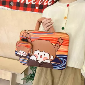 🔥Túi xách đựng laptop túi xách laptop chống sốc túi đựng laptop nữ Túi xách tay cầm graffiti dễ thương họa tiết cô gái, lót laptop 14 inch, đựng máy tính bảng 11 inch
