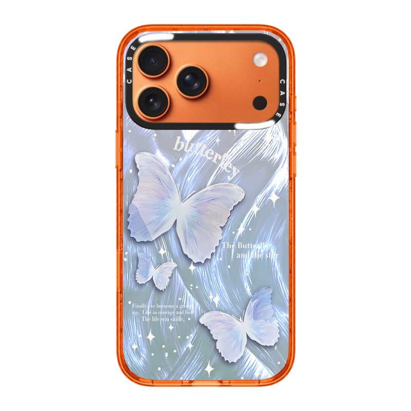 CASECASE X Bướm Cam / Đỏ / Perri Bộ Sưu Tập Kẹo Tím Màu Trong Suốt Cứng Từ Hút Tác Động Cho Apple IPhone 13 14 15 16 17Pro Max Plus Có Hộp