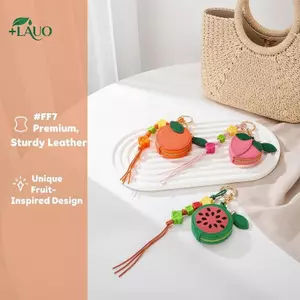 Springevenstar Thiết kế trái cây Ví đựng tiền xu Mặt dây chuyền có khóa kéo Mini cho tai nghe và phụ kiện Springevenstar