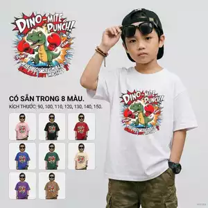 Áo thun bé trai in hình hoạt hình, trẻ em 2-12 tuổi, mềm mịn, thấm hút mồ hôi, size 90-150