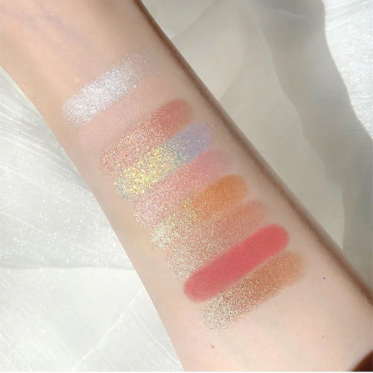 [XT]Bảng Phấn Mắt 9 Ô Vỏ Trong Suốt Nhũ Kim Tuyến Lấp Lánh Phấn Matte Lì Mịn Mượt Lên Màu Chuẩn Lâu Trôi Tiện Lợi Chuyên Nghiệp Cao Cấp