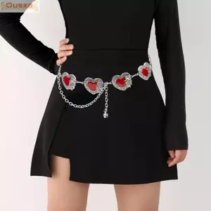 Dây thắt lưng OUSXA, Dây đeo bụng kim loại cá tính, Dây đai phụ kiện thắt lưng có thể điều chỉnh tiên tiến thời trang dành cho nữ