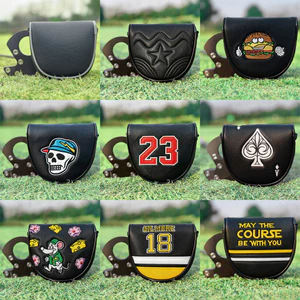 Golf Putter Cap Cover Putter Cover Đôi Tai Nam Châm Đóng Giữa Thanh Đệm Vỏ Bảo Vệ