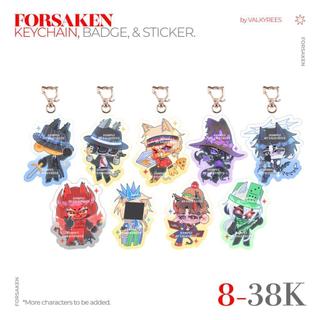 FORSAKEN KEYCHAIN PIN AND STICKER | ROBLOX Ganci Pin Stiker Elliot Chance Mafioso Itrapped C00lkidd 007n7 1x1x1x1 T