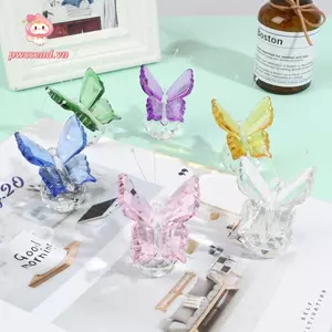 PWSEND Hình bướm pha lê Quà tặng lưu niệm chất lượng cao tại nhà & văn phòng Thủ công thủy tinh nhiều màu