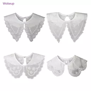 Woke Rỗng Thêu Polyester Nữ Có Thể Tháo Rời Cổ Giả Áo Sơ Mi Giả Áo Sơ Mi Cho Nữ Bé Gái Quần Áo Phụ Kiện