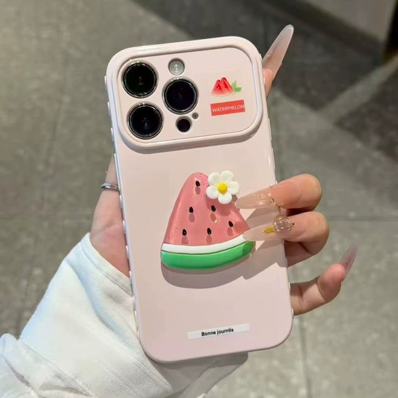 Ốp lưng iPhone búp bê trái cây 3D mùa hè Vỏ nhựa mềm bên tình yêu iP - 7/8/X/XS/XR/11/12/13/14/15/16/17/Plus/Air/Pro/Max