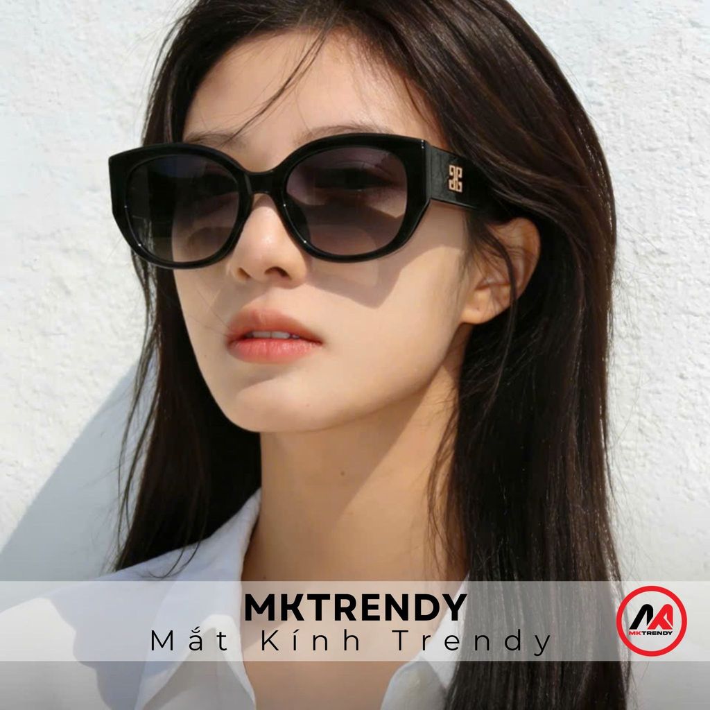 Kính râm gọng vuông MKTRENDY kính mát mắt mèo chống tia UV thời trang nam nữ phong cách sang trọng T39