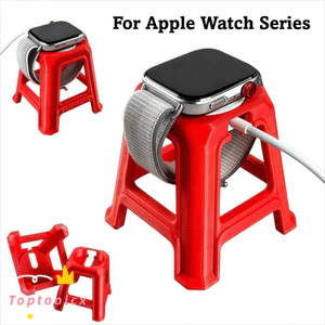 Giá đỡ máy tính để bàn đồng hồ TOPTOOLCX, Giá đỡ sạc đồng hồ đa năng hình ghế, In sáng tạo với rãnh sạc Giá lưu trữ màu đỏ cho đồng hồ