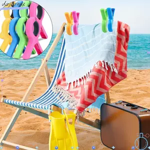 Kẹp khăn đi biển DAYBREAK, Kẹp khăn lớn 4 màu cho ghế đi biển, Thiết thực chống gió chịu lực nặng ABS phơi quần áo
