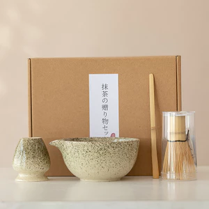 Bộ Trà Matcha 2 / 4 Bộ Lò Kính Hỗ Trợ Hộp Quà Tặng Cung Cấp Chứng Nhận Thực Phẩm FCM Châu Âu WW0M