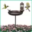Tắm Chim Cho Bên Ngoài Sắt Trang Trí Khay Nước Retro Có Cổ Phần Vườn Chim Ăn Waterer Cho Sân Vườn Sân jiwvn