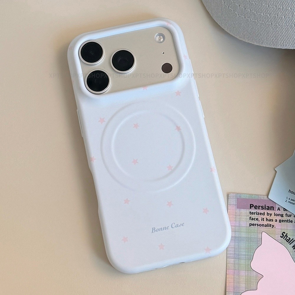 Giá đỡ lưới từ tính Vỏ điện thoại mềm mờ hình ngôi sao cho iPhone 17 Pro Max 16 15 14 Vỏ bảo vệ chống sốc