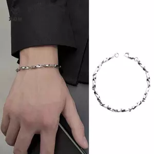 Vòng Tay Dây Xích Xoắn Dành Cho Nam Mobius Liên Kết Dây Đeo Tay Hình Học Đơn Giản Cơ Bản Trang Sức Nam [Mina]