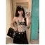 Milyfashion Pure Desire In Chữ Chấm Bi Gạc Hơi Trong Suốt Mỏng Vừa vặn Hơn Nhìn Không Tay Sling Ngắn Top Y2K Phong Cách Mới C0T1