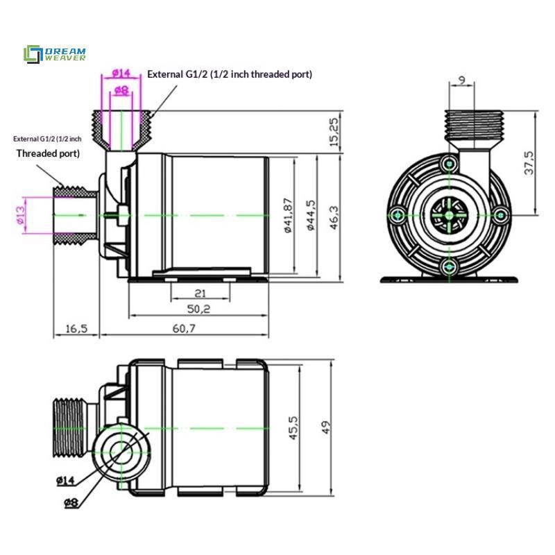 Máy bơm nước áp suất cao năng lượng mặt trời DC12V / 24V Lift 5M 800L / H Máy bơm nước bể cá chìm động cơ không chổi than Qui Break Joint mới