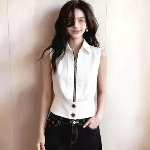 Mùa Hè 2026 Phong Cách Mới Trắng Thường Ngày Lười Áo Sơ Mi Nữ Đi Lại Tất Cả Trận Đấu Dây Kéo Thiết Kế Sang Trọng Hàng Đầu
