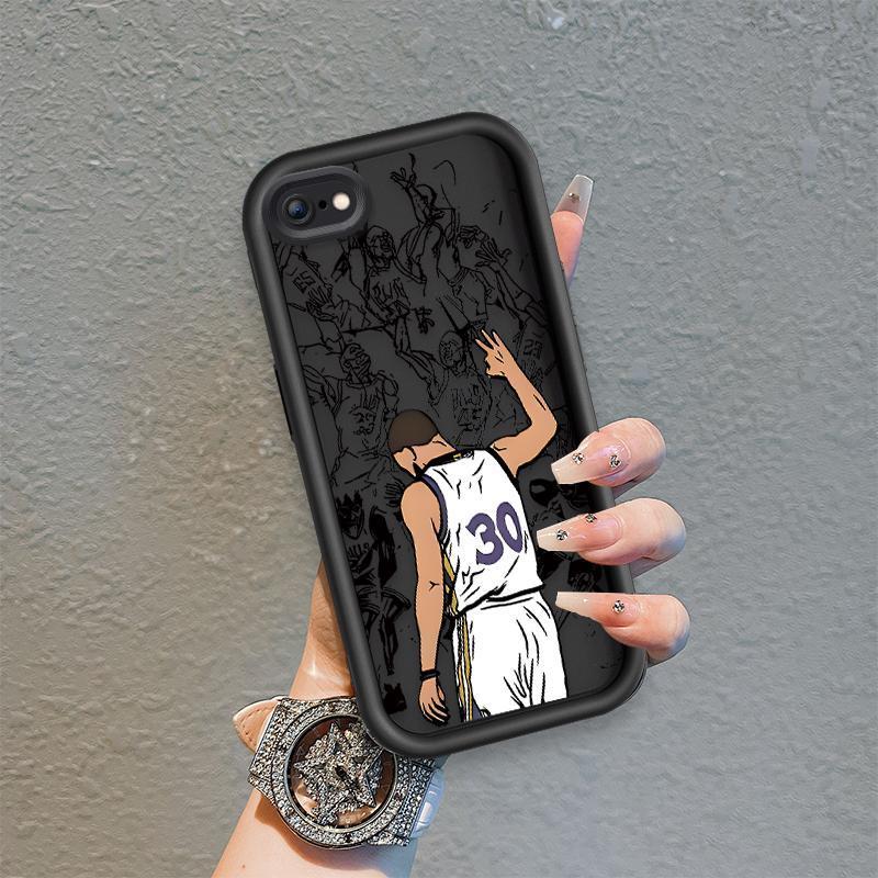 Áp dụng cho iPhone 6 6s 7 8 se2020 Plus Phụ kiện silicon hoạt hình Vỏ điện thoại mềm TPU NO.30 Cà ri Bóng rổ Sinh viên Thiên thần Mắt chống sốc Ốp lưng