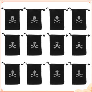 30 Chiếc Túi Trang Trí Tiệc Halloween Túi Goodie Cướp Biển Dây Rút Túi Vàng