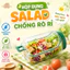 Hộp đựng salad chống rò rỉ phân lớp độc lập miệng rộng di động giữ giòn rau củ dã ngoại ăn sáng