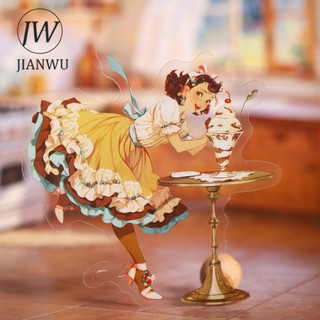 JIANWU Vintage Đầm Cô Gái Nhân Vật Phong Cảnh Chất Liệu Cắt Kéo Thêu Sò PET Miếng Dán Sáng Tạo DIY Tạp Chí Văn Phòng Phẩm