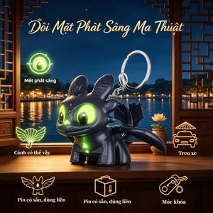 Trang trí xe hơi Night Fury - Phong cách Kawaii, cánh lấp lánh, mang lại may mắn | Vật phẩm phong thủy, hộ mệnh cho tài