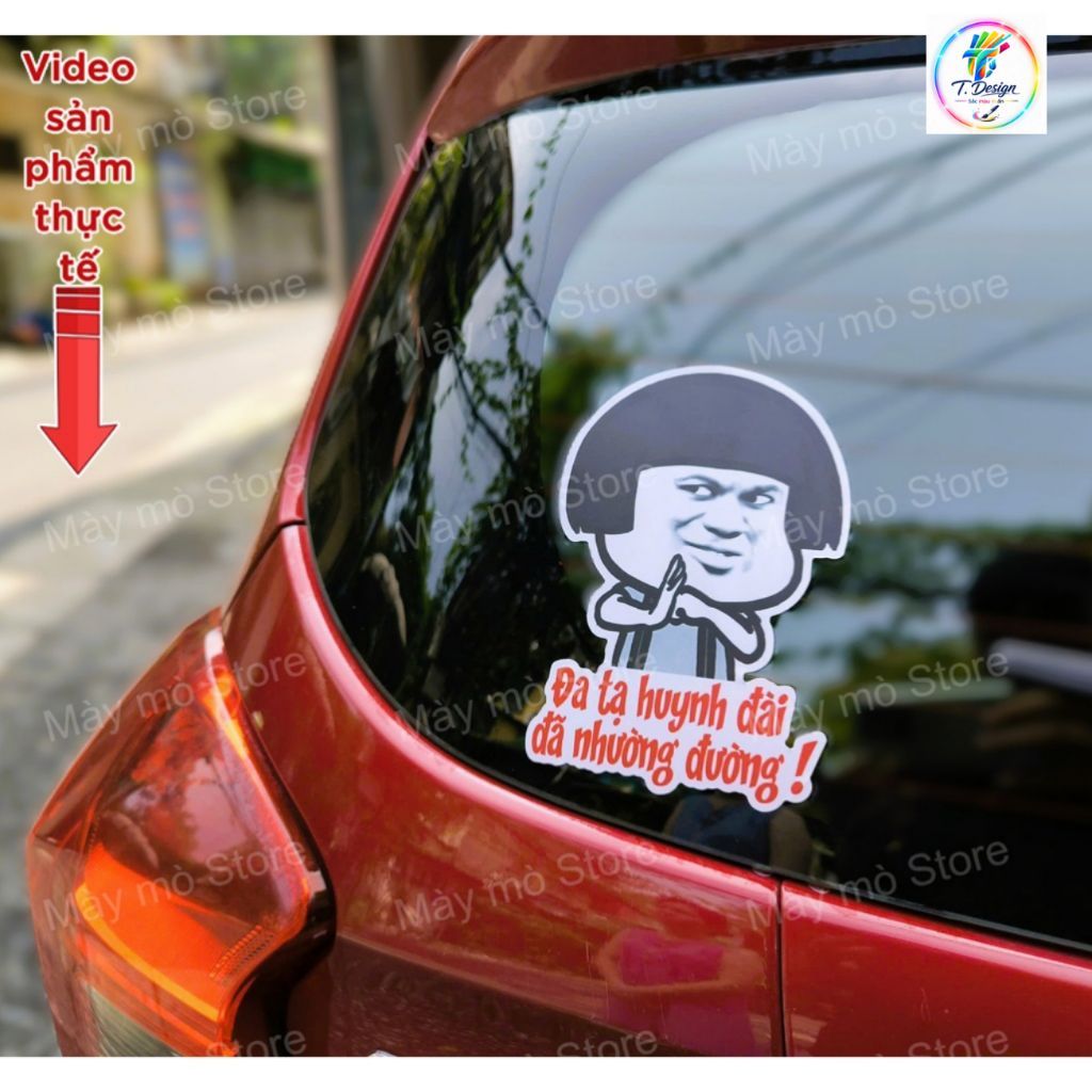 "Decal Xe Chống Nước 'Đa Tạ Huynh Đài Đã Nhường Đường' - Trang Trí Mày Mò Store"