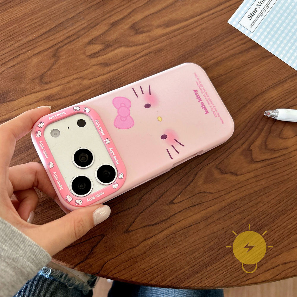 Phone Case For iPhone 17 Pro Max 16 15 TPU Butterfly Bowknot Kitty Expression Soft Aesthetic Korean Cute
