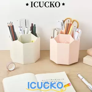 Bàn chải trang điểm ICUCKO, Hộp đựng bút xoay 360 độ đa tế bào, Nồi cọ đa chức năng lớn