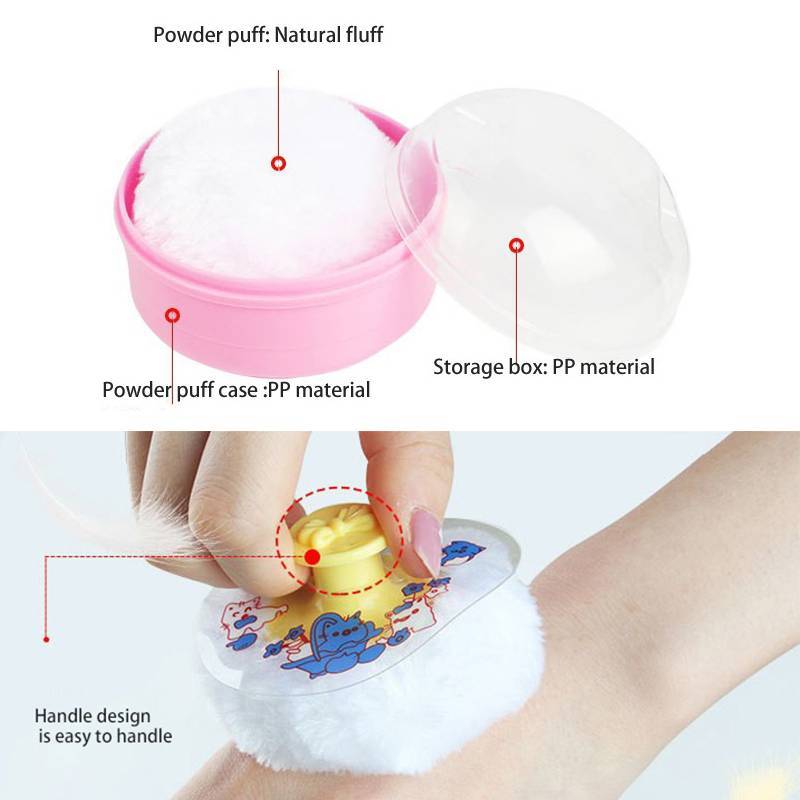 HFSHY Baby Talcum Powder Floo Box Di Động Có Thể Đổ Lại Cơ Thể Mỹ Phẩm Bột Puff Cntainer Baby Puff Case For Home Du Lịch Sử Dụng VN