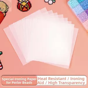 AMLU 50 / 100 CÁI Giấy nướng hạt Perler, Phụ kiện đồ chơi Handmade DIY Puzzle Bean Giấy ủi đặc biệt, Thảm sắt có thể tái sử dụng Máy hỗ trợ ủi Giấy ép nhiệt