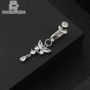 Tweehuj Giả Bụng Bướm Giả Bụng Xuyên Bướm Kẹp Trên rốn Rốn Giả Pircing Bướm Sụn Bông Tai Kẹp Cơ Thể Xuyên Trang Trí VN