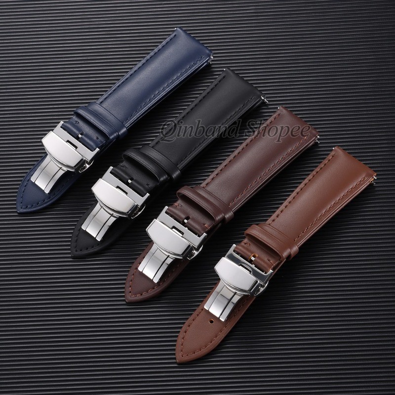 Top Grain Da Thật Chính Hãng Dây Đeo Đồng Hồ 18 / 19 / 20 / 21 / 22mm Phát Hành Nhanh Bướm Khóa Đồng Hồ Họa Tiết Trơn Dây Đeo Tay Công Sở Thanh Lịch Nam Nữ