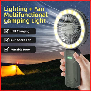 Quạt cắm trại cầm tay ST2 có đèn LED USB có thể sạc lại Đèn khẩn cấp thể thao ngoài trời TS2