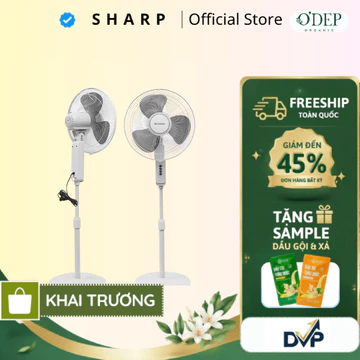 Quạt đứng 55W 3 cánh quạt Sharp, sải cảnh rộng, lưu lượng gió làm mát cho diện tích rộng PJ-S40MV-LG - SHOP DVP