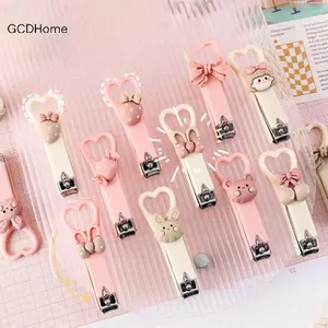 GCDHome Hoạt Hình Tình Yêu Cắt Móng Tay Mini Dễ Thương Kẹp Móng Tay Hộ Gia Đình Chống Bắn Gấp Cắt Móng Tay Làm Móng Tay Cắt HOT
