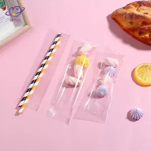 HFTOY 100 Chiếc Rõ Ràng Tự Niêm Phong Túi Đựng Kẹo Dài 5x20CM Pretzel Rod Túi Có Thể Khóa Lại Để Paaging Kẹo Quà Tặng Ủng Hộ ~