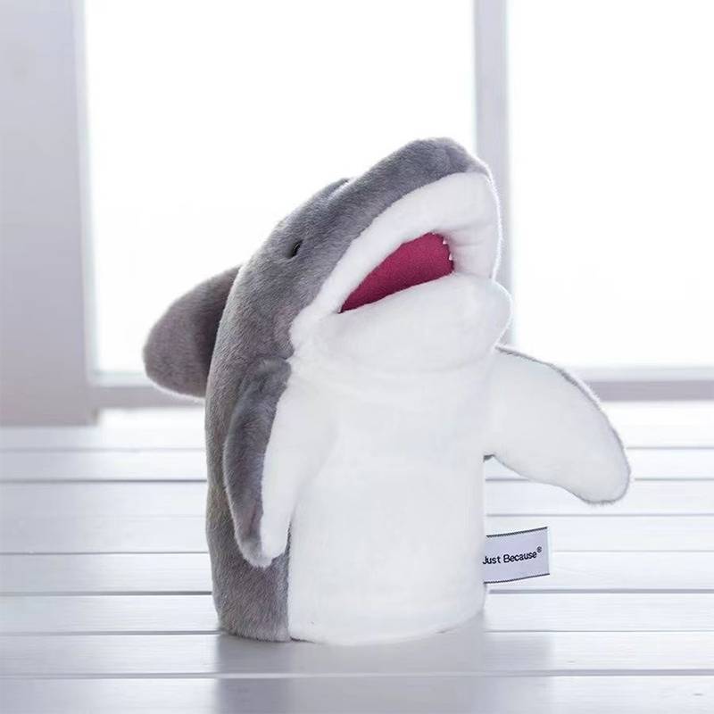 AN.MART Găng tay rối cá mập nhỏ 22cm, đồ chơi sang trọng động vật, miệng mở, búp bê, quà sinh nhật trẻ em VN